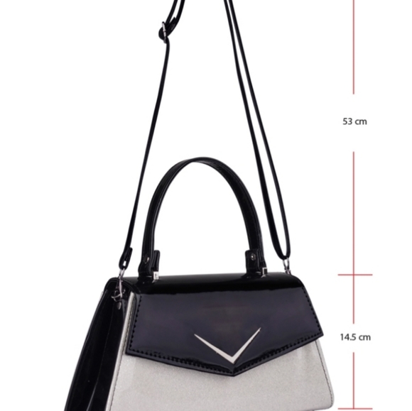 Liquorbrand Silver glitter chevron pinup purse - Picture 3 of 3